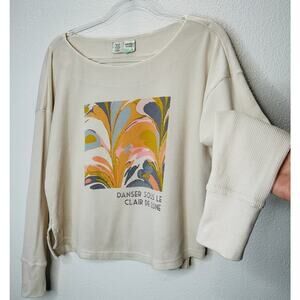 Saturday/Sunday Cream Catrina Thermal Long Sleeve Waffle Top XS